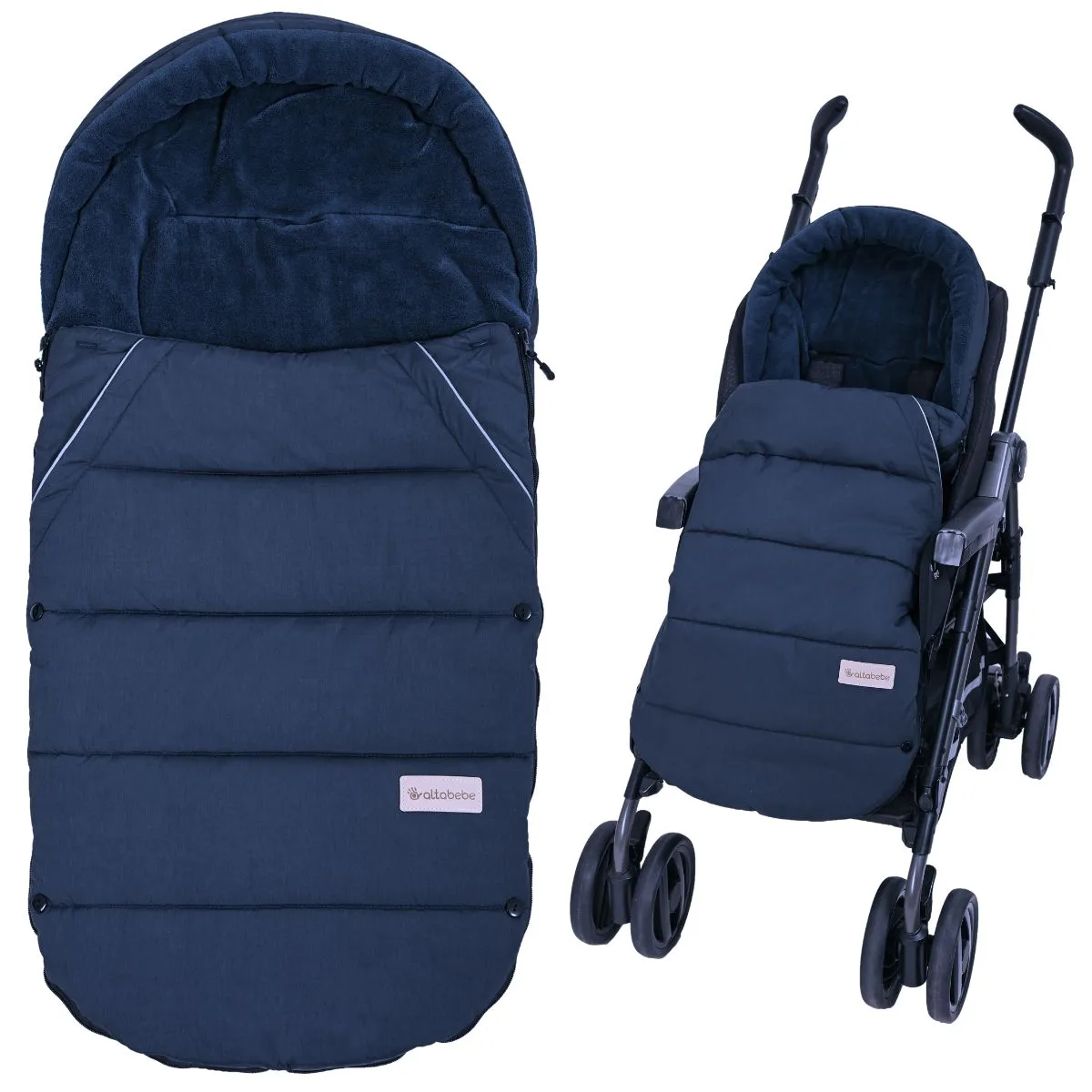 buggy voetenzak fleece blauw